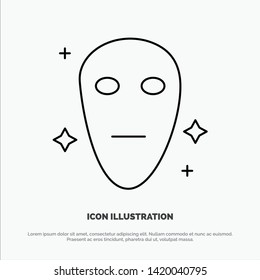 Alien, Galaxy, Space Line Icon Vector