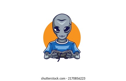 alien gamer mascot design for your projects