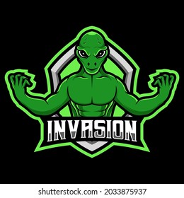 Alien Gaming Mascot Logo Illustration