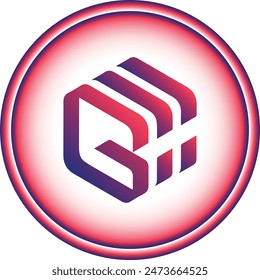 Alien gifto-gft cryptocurrency logo drawings on abstract background. 3d illustrations.