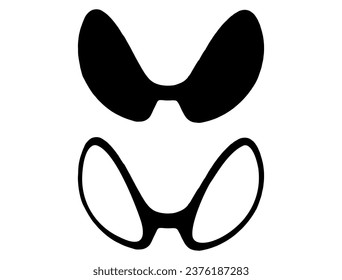 Arte vectorial de silueta de gafas alienígenas