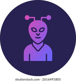 Alien Glyph Circle Gradient Icon