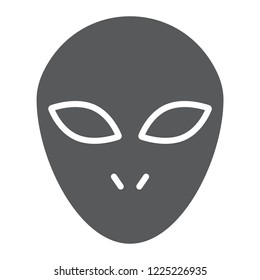 Alien glyph icon, space and character, humanoid sign, vector graphics, a solid pattern on a white background, eps 10.