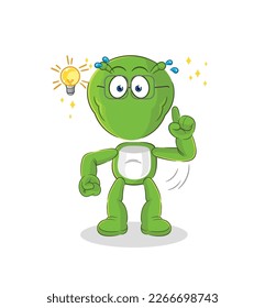 the alien got an idea cartoon. mascot vector