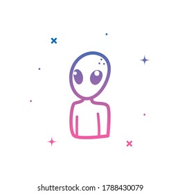 alien gradient style icon of Space futuristic cosmos and universe theme Vector illustration