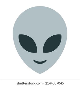 Alien gray head isolated on white background vector illustration. Extraterrestrial alien face or head symbol line art vector icon for apps and websites.