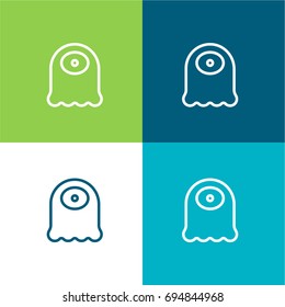 Alien green and blue material color minimal icon or logo design