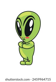 alien green creature isolated design