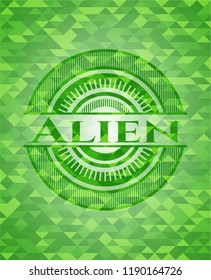 Alien green mosaic emblem
