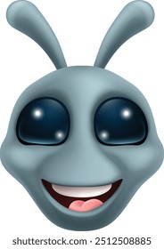 An alien grey or gray fun cartoon character mascot