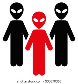 Alien Group vector icon. Style is flat symbol, rounded angles, white background.