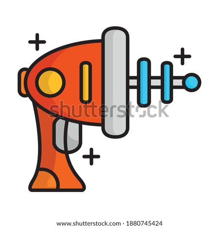 alien gun line and fill style icon vector illustration design