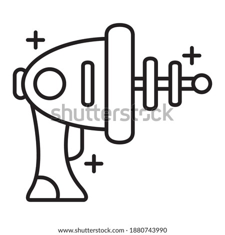 alien gun line style icon vector illustration design