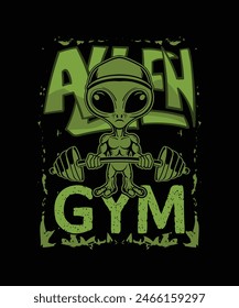 Alien gym fitness t-shirt design