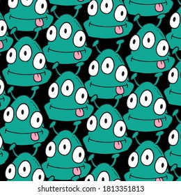 Alien halloween vector pattern seamless background , for wrapping paper, greeting cards, posters, invitation