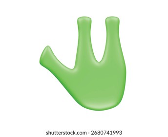 Icono de mano alienígena 3D ilustración render