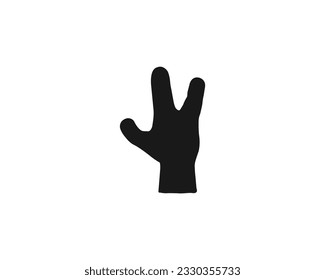 Alien hand icon in black style isolated on white background.Hand drawn simple doodle clipart. Space and extraterrestrial theme. Idea for poster, banner, cards. Space symbol stock vector illustration.