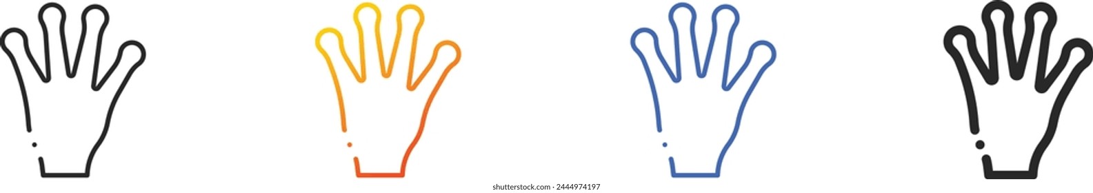 alien hand icon.Thin Linear, Gradient, Blue Stroke and bold Style Design Isolated On White Background