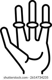 Alien Hand Line Vector Icon Design