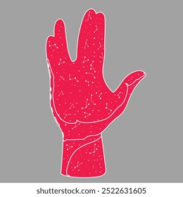 Alien hand sign digital art vector
