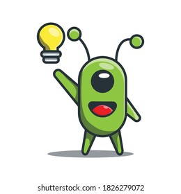 alien have a ide cute vector design character