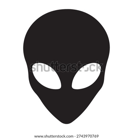 Alien head black vector silhouette