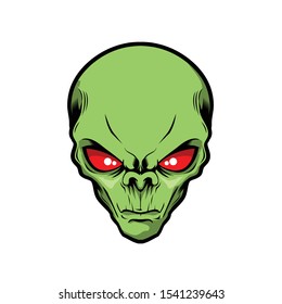 alien head cartoon character vector