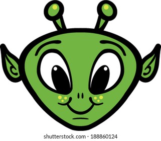 Alien Head Cartoon Vector