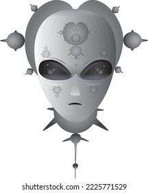 Alien head with Chaos symbols