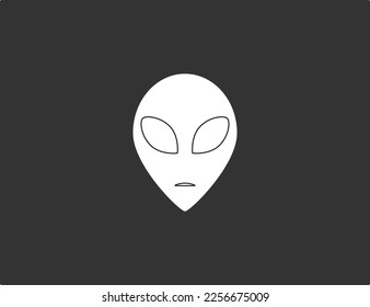 Alien head, character icon. Vector illustration.