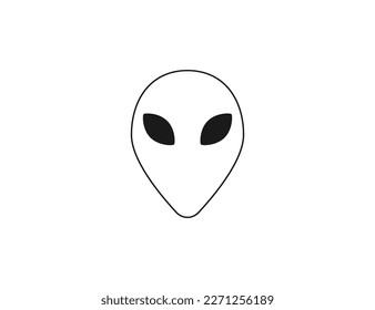 Alien head, character icon. Vector illustration.