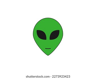 Alien head, character icon. Vector illustration.