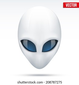 Alien head creature from another world. Vector illustration isolated on white background.