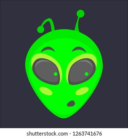 Alien Head Alien Face Emoji Humanoid Stock Vector (Royalty Free ...
