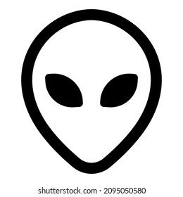 Alien Head Flat Icon Isolated On White Background