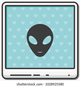 Alien head flat vector icon.