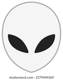 Alien head icon flat vector isolated on white background.