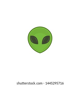 Alien head icon on a white background