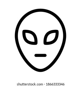 Alien Head icon on white background. Element for space design. Science space object