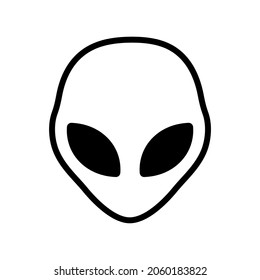 Alien Head Icon With Outline Style