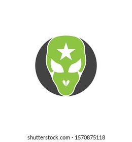 Alien head icon and symbol vector illustration