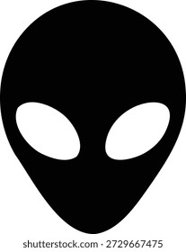Símbolo de silueta de cara extraterrestre UFO icono de cabeza extraterrestre