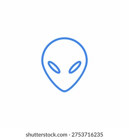Alien Head Icon Vector, Cute Extraterrestrial Emoji Symbol