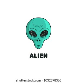 Alien head icon. Vector illustration.