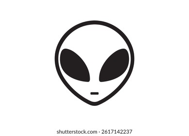 Alien head icon vector silhouette illustration isolated white background