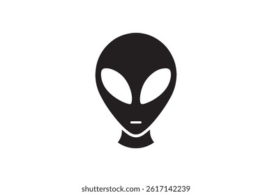 Alien head icon vector silhouette illustration isolated white background