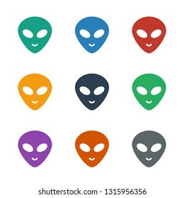 alien head icon white background. Editable filled alien head icon from emotions. Trendy alien head icon for web and mobile.