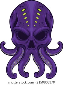 Alien head illustration with premium quality stock vector