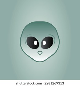 Alien head illustration. Simple vector ET creature 