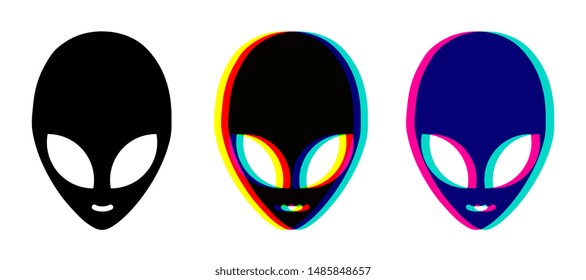 Alien head isolated on white background